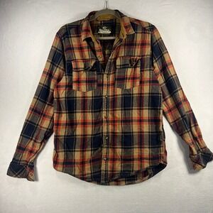 Dravus Plaid Flannel Shirt Button Up Long Sleeve Men Medium Skateboard Grunge